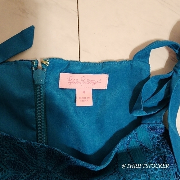 Lilly Pulitzer Kayleigh teal lace shift dress - Picture 5 of 7